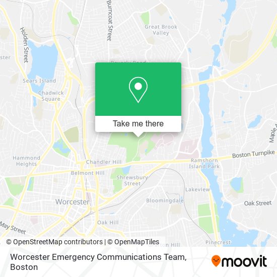 Mapa de Worcester Emergency Communications Team