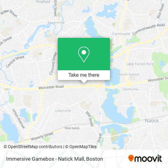Mapa de Immersive Gamebox - Natick Mall