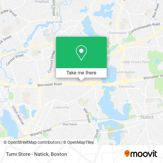 Mapa de Tumi Store - Natick