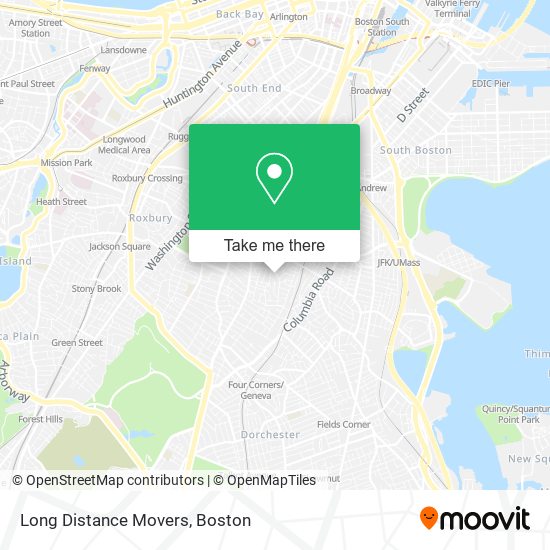 Long Distance Movers map