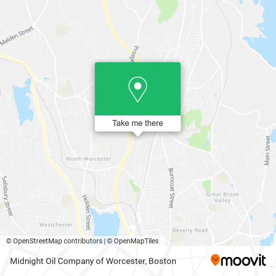 Midnight Oil Company of Worcester map