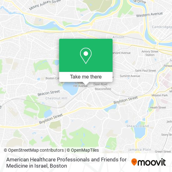 Mapa de American Healthcare Professionals and Friends for Medicine in Israel
