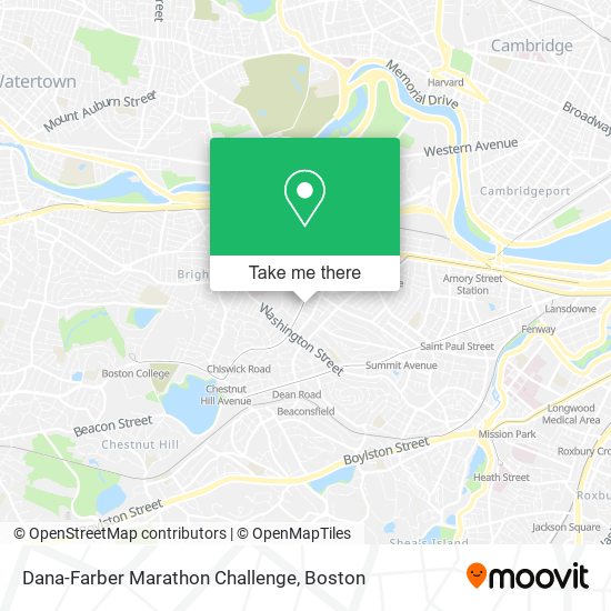 Mapa de Dana-Farber Marathon Challenge
