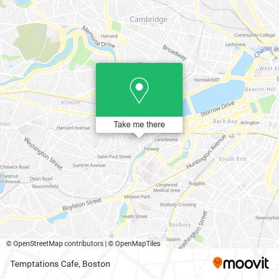 Temptations Cafe map