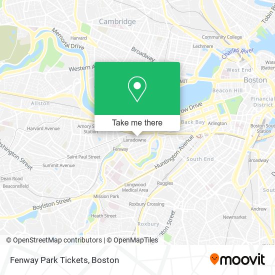 Fenway Park Tickets map