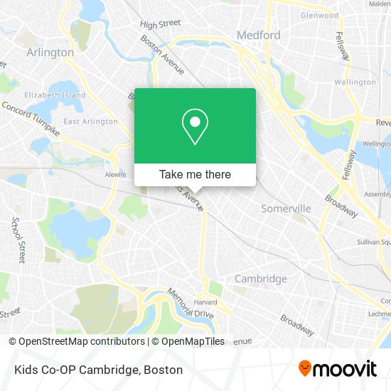 Mapa de Kids Co-OP Cambridge