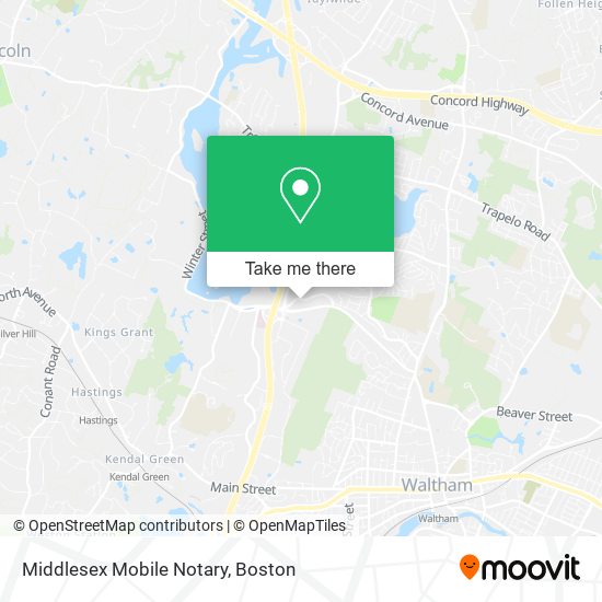 Middlesex Mobile Notary map