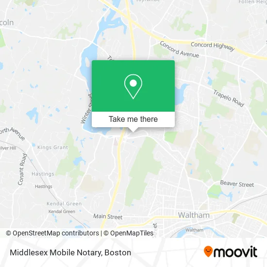 Middlesex Mobile Notary map