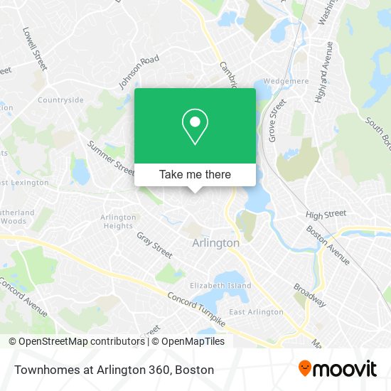 Mapa de Townhomes at Arlington 360