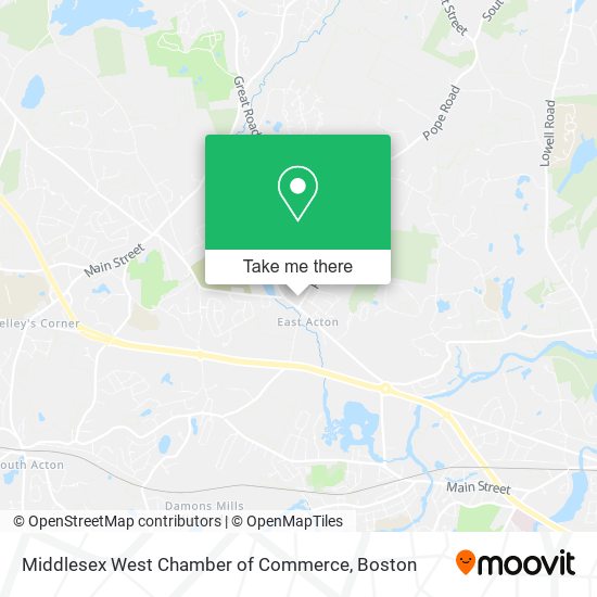 Middlesex West Chamber of Commerce map