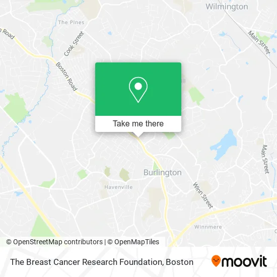 The Breast Cancer Research Foundation map