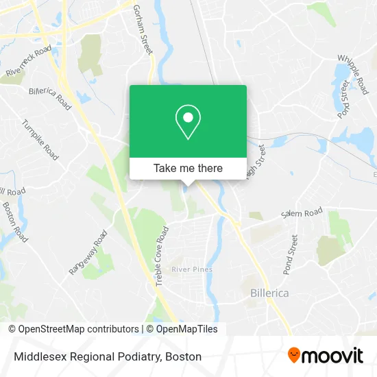 Middlesex Regional Podiatry map