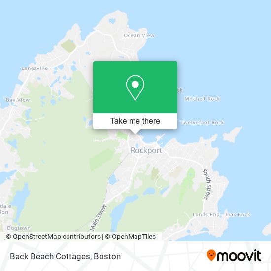 Back Beach Cottages map