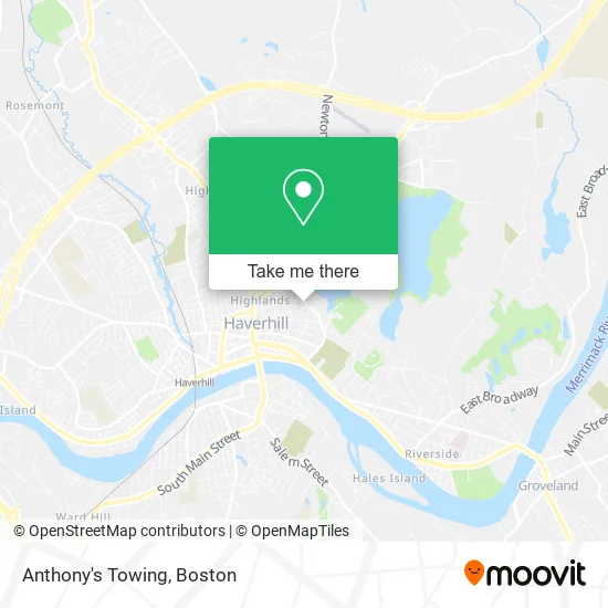 Anthony's Towing map