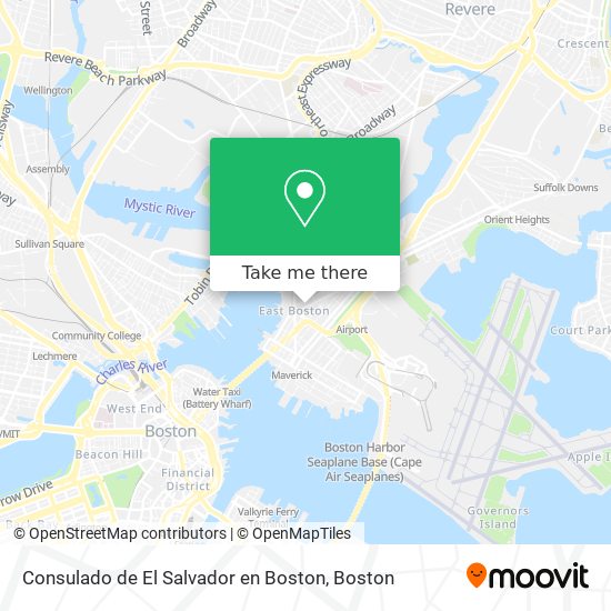 Mapa de Consulado de El Salvador en Boston