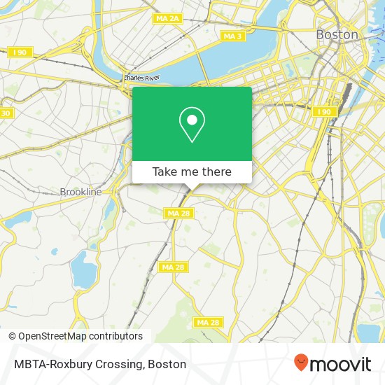 MBTA-Roxbury Crossing map
