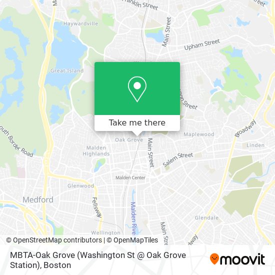MBTA-Oak Grove (Washington St @ Oak Grove Station) map