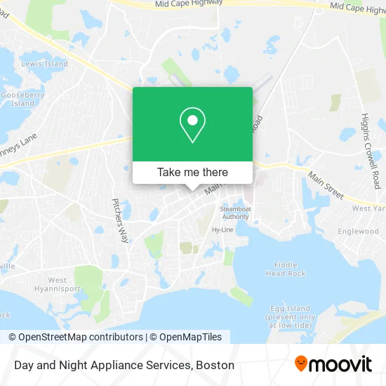 Day and Night Appliance Services map