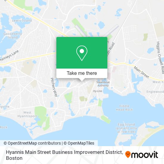 Mapa de Hyannis Main Street Business Improvement District