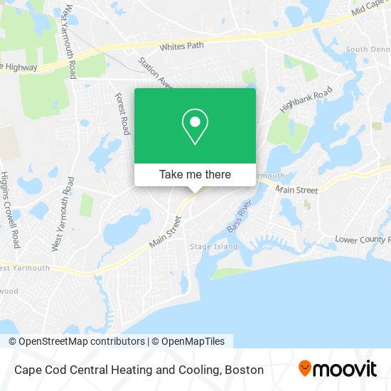 Cape Cod Central Heating and Cooling map