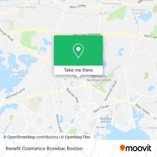 Benefit Cosmetics Browbar map