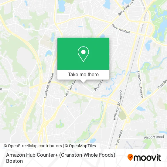Amazon Hub Counter+ (Cranston-Whole Foods) map