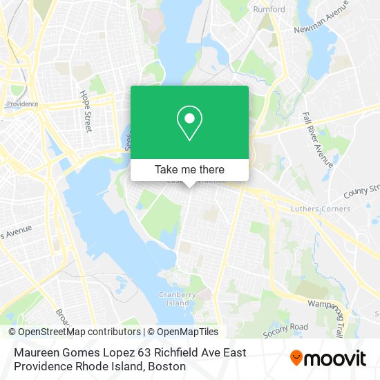 Mapa de Maureen Gomes Lopez 63 Richfield Ave East Providence Rhode Island
