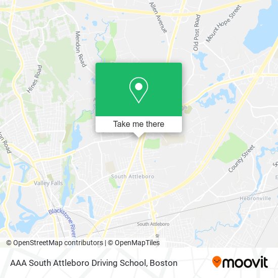 AAA South Attleboro Driving School map
