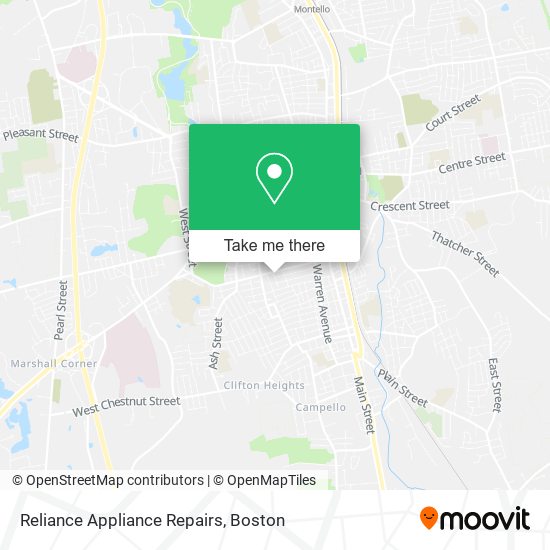 Reliance Appliance Repairs map