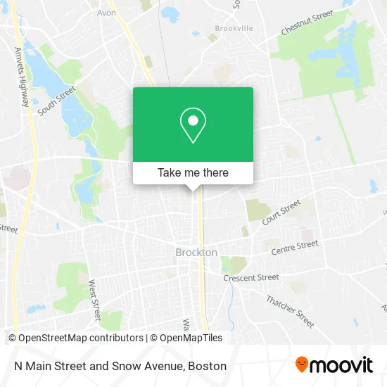 N Main Street and Snow Avenue map