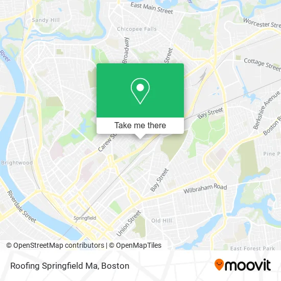 Roofing Springfield Ma map
