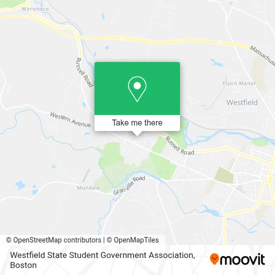 Westfield State Student Government Association map