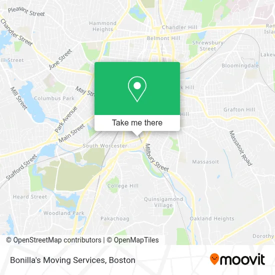 Bonilla's Moving Services map