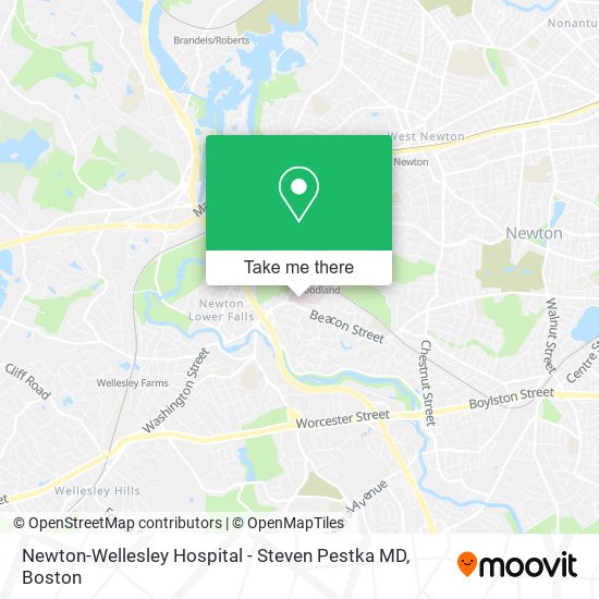 Newton-Wellesley Hospital - Steven Pestka MD map