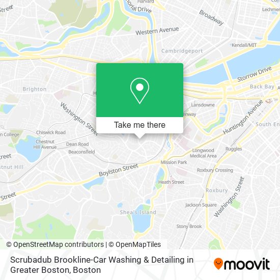 Mapa de Scrubadub Brookline-Car Washing & Detailing in Greater Boston