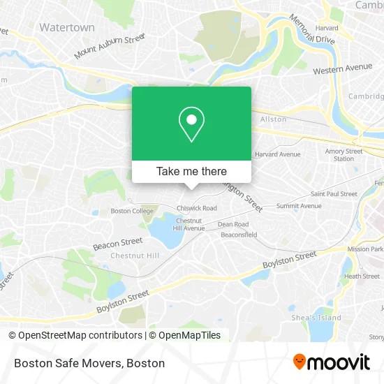 Boston Safe Movers map