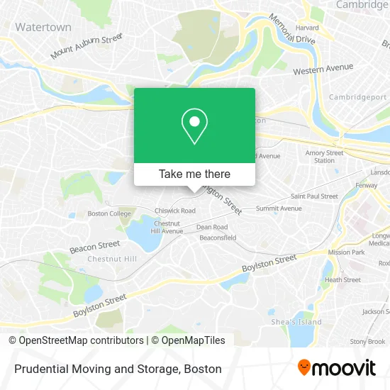 Prudential Moving and Storage map