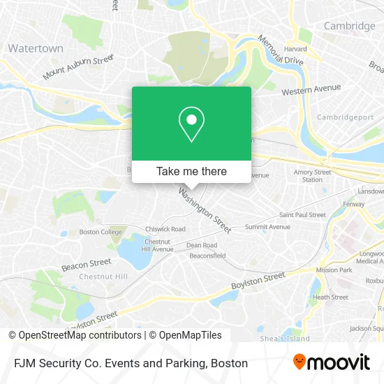 FJM Security Co. Events and Parking map