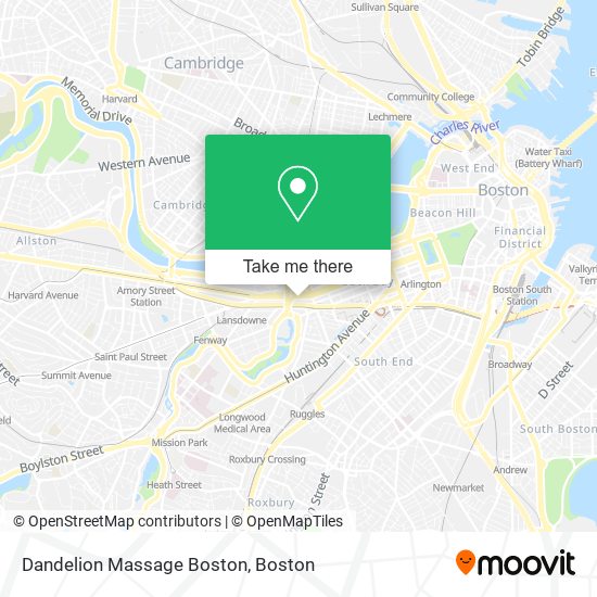 Dandelion Massage Boston map