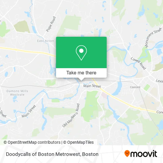 Doodycalls of Boston Metrowest map