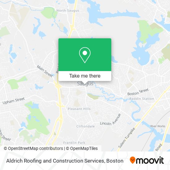 Aldrich Roofing and Construction Services map