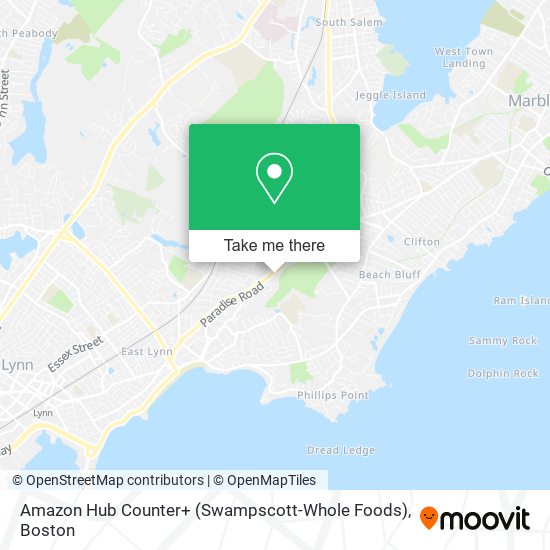 Mapa de Amazon Hub Counter+ (Swampscott-Whole Foods)