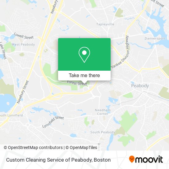 Custom Cleaning Service of Peabody map