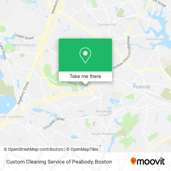 Custom Cleaning Service of Peabody map