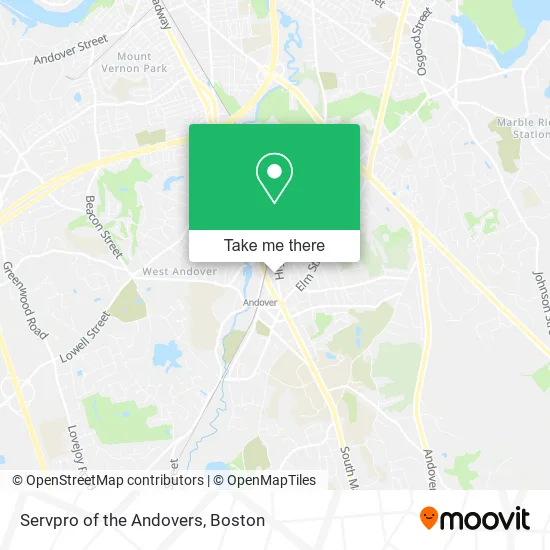 Servpro of the Andovers map