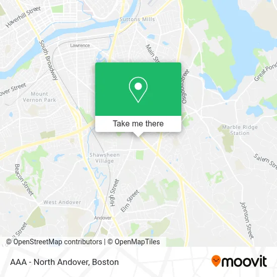 AAA - North Andover map