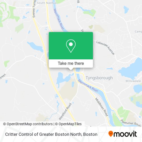 Critter Control of Greater Boston North map