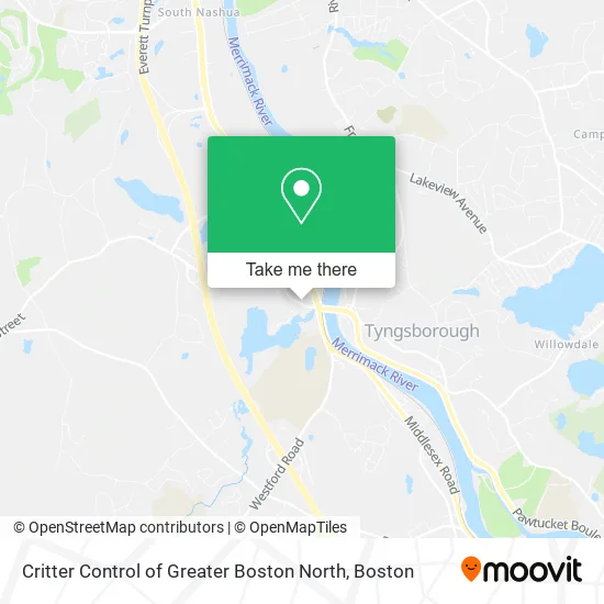 Critter Control of Greater Boston North map