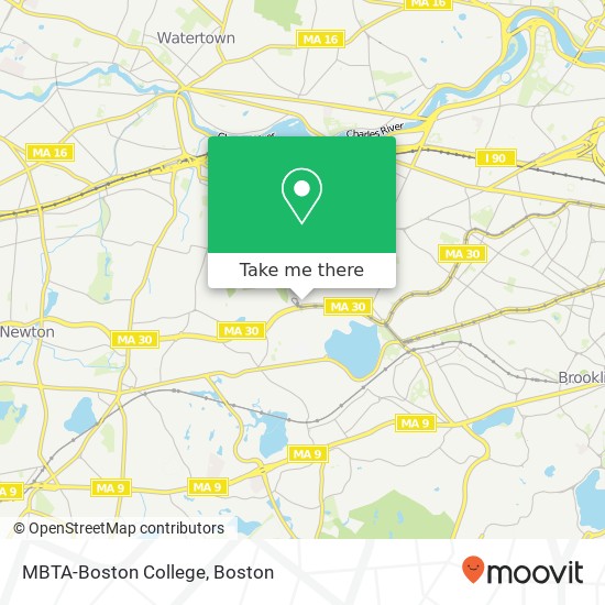 MBTA-Boston College map