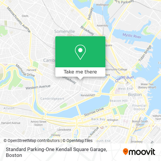 Mapa de Standard Parking-One Kendall Square Garage